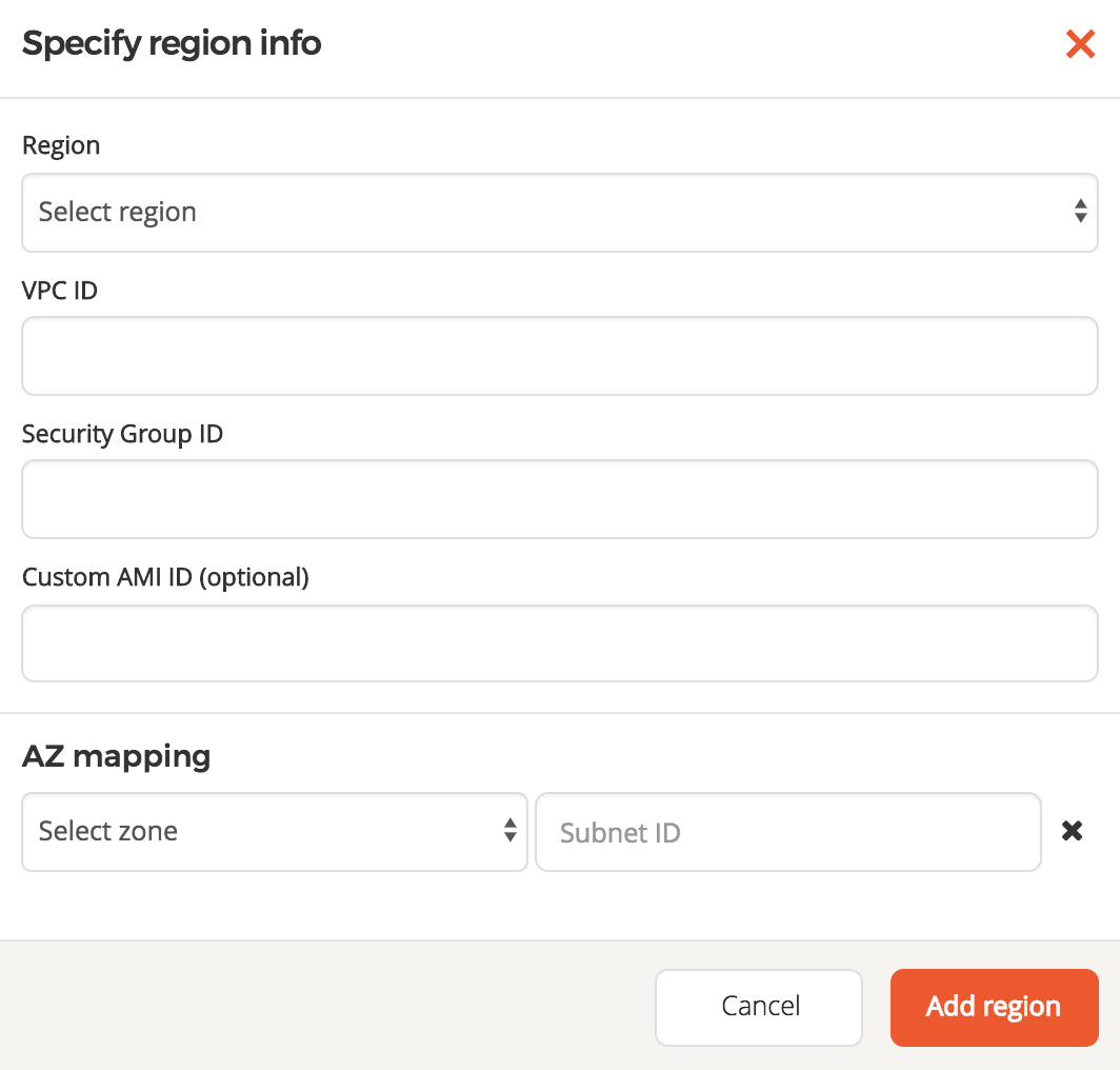 Custom Region Modal