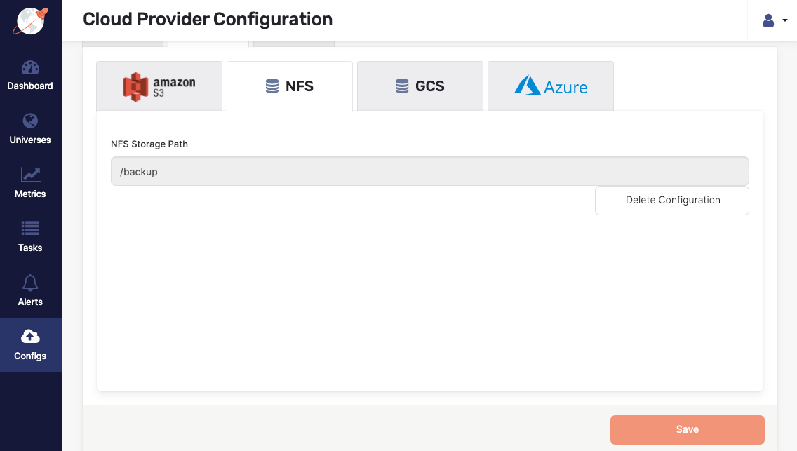 NFS Cloud Provider Configuration