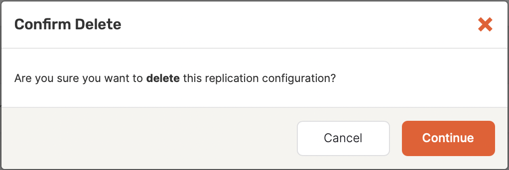 Delete configuration